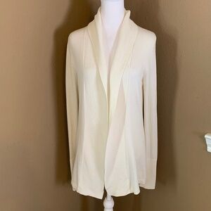 Banana Republic Ivory Shawl Collar Open Cardigan Sweater Medium Lightweight